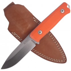 Nóż LionSteel Bushcraft G10 Orange / Stone Washed (B40 GOR)