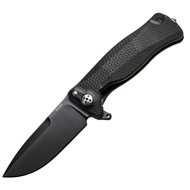 Nóż LionSteel SR Flipper Aluminum Black / Black Blade (SR11A BB)