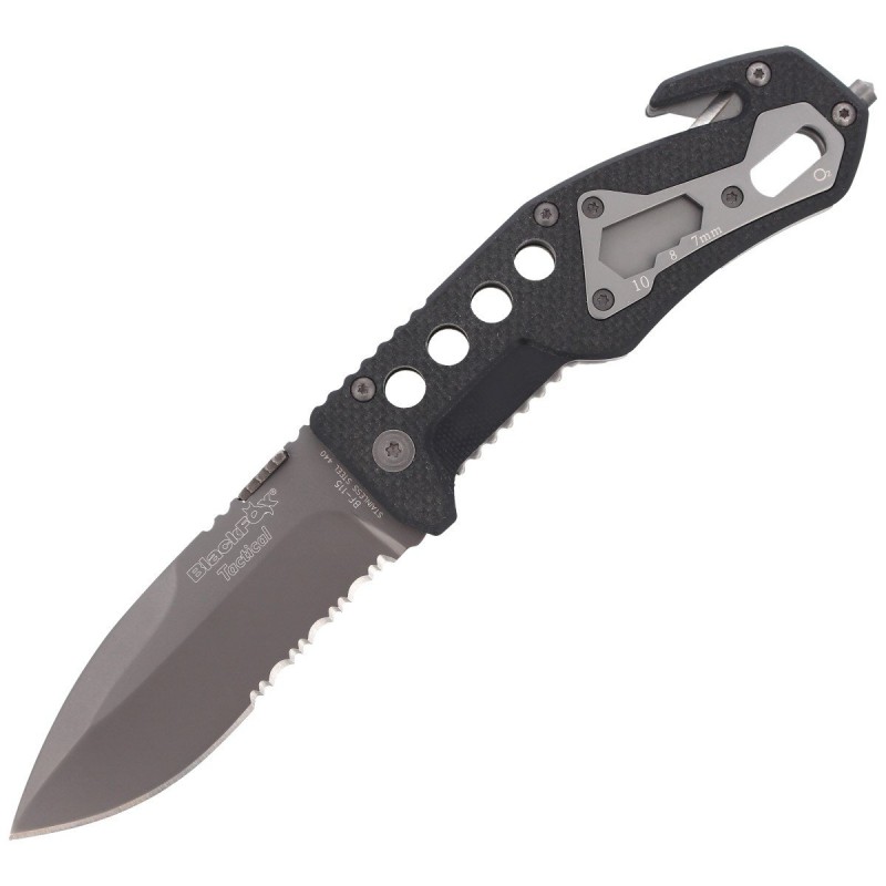 Nóż ratowniczy BlackFox G10 Black Rescue Folder (BF-115)