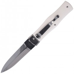 Nóż sprężynowy Mikov Predator ABS White, Klips (241-NH-1/N White)