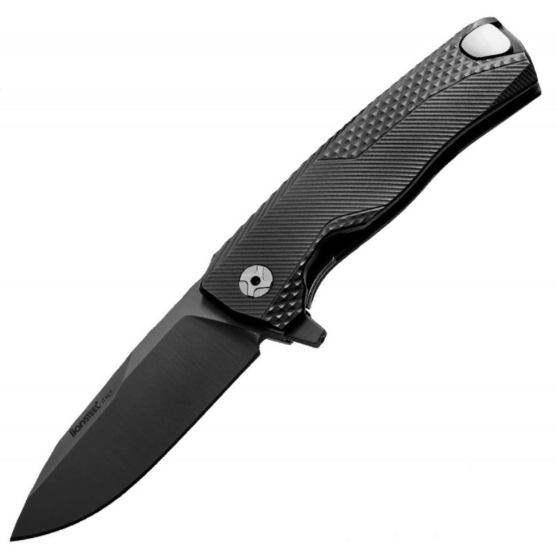 Nóż LionSteel ROK Aluminium Black, Black Blade (ROK A BB)