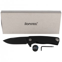 Nóż LionSteel ROK Aluminium Black, Black Blade (ROK A BB)