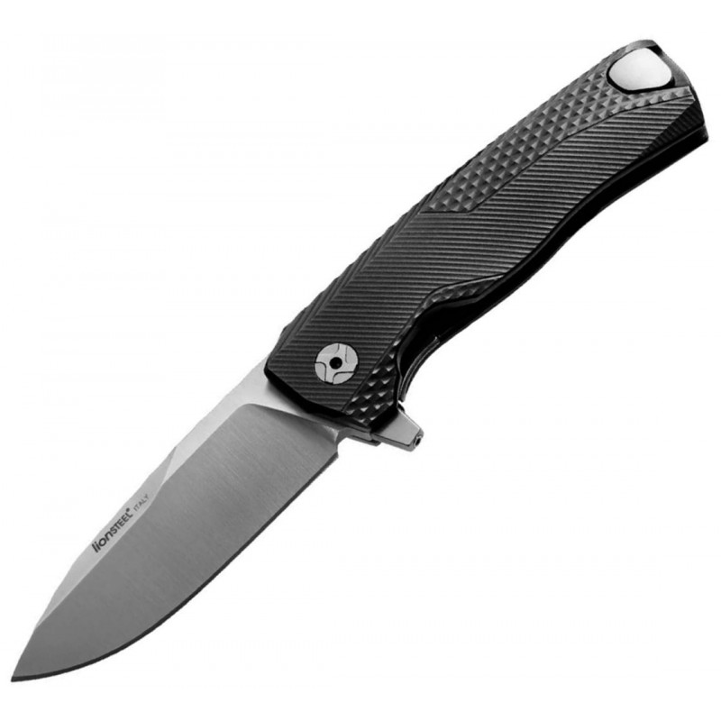 Nóż LionSteel ROK Aluminium Black, Satin Blade (ROK A BS)