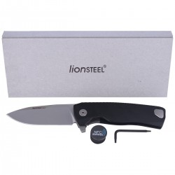 Nóż LionSteel ROK Aluminium Black, Satin Blade (ROK A BS)