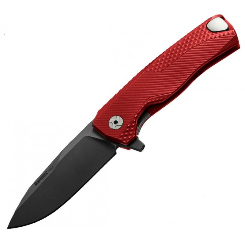 Nóż LionSteel ROK Aluminium Red, Black Blade (ROK A RB)