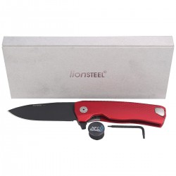 Nóż LionSteel ROK Aluminium Red, Black Blade (ROK A RB)