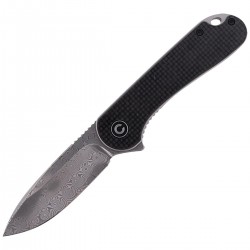 Nóż CIVIVI Elementum Flipper Twill Carbon Fiber / Black G10, Damascus (C907DS)