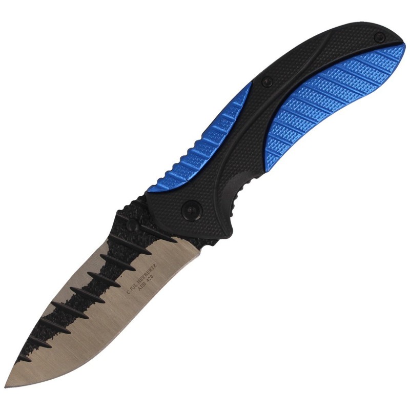 Nóż Herbertz Solingen Hit Blue-Black Drop Point 86mm (588212)