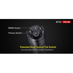 Latarka Klarus 700lm, 16340 / 700mAh Compact Tactical Flashlight (XT1C)