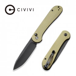 Nóż CIVIVI Button Lock Elementum Olive Micarta, Black Stonewashed (C2103B)