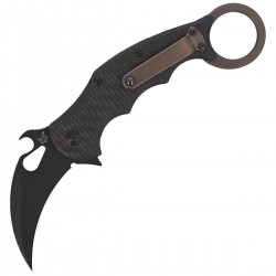 Nóż FOX Karambit Titanium Frame Lock / Carbon Fiber, Cerakote Black (FX-599TiC)