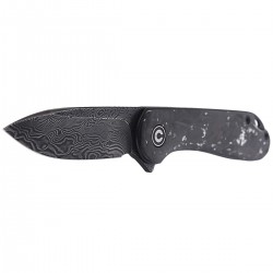 Nóż CIVIVI Elementum Flipper Shredded Carbon Fiber / Silvery Shred, Black Damascus (C907C-DS2)