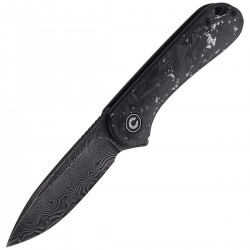 Nóż CIVIVI Elementum Flipper Shredded Carbon Fiber / Silvery Shred, Black Damascus (C907C-DS2)