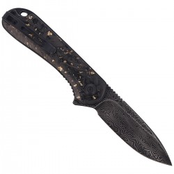 Nóż CIVIVI Elementum Flipper Shredded Carbon Fiber / Golden Shred, Black Damascus (C907C-DS1)