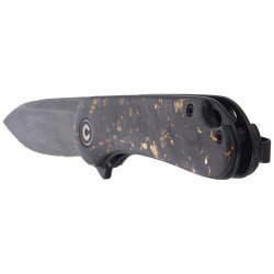 Nóż CIVIVI Elementum Flipper Shredded Carbon Fiber / Golden Shred, Black Damascus (C907C-DS1)