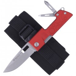 Nóż Maserin D-Dut with Multi-Tool Red Aluminium, Stonewashed (214/R)