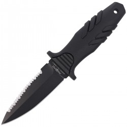 Nóż nurkowy Fox Tactical Elementum Dagger PP+TPE Black, Black Blade (FX-647 S)