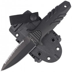 Nóż nurkowy Fox Tactical Elementum Dagger PP+TPE Black, Black Blade (FX-647 S)