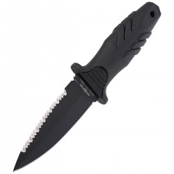 Nóż nurkowy Fox Tactical Elementum Dagger PP+TPE Black, Black Blade (FX-647 S)