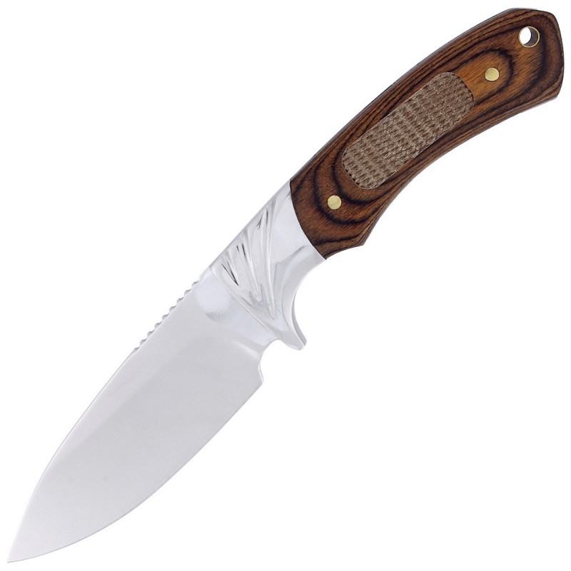 Nóż myśliwski Martinez Albainox Brown Micarta CNC, Mirror Finish (32272)