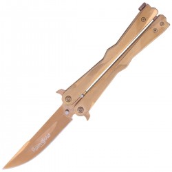 Nóż motylek Martinez Albainox Balisong, RainGold Finish (02165)