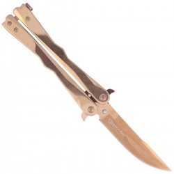 Nóż motylek Martinez Albainox Balisong, RainGold Finish (02165)