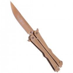 Nóż motylek Martinez Albainox Balisong, RainGold Finish (02165)