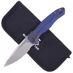 Nóż WE Knife Kitefin Blue/Black Titanium, Satin S35VN (2001D)