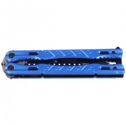 Nóż motylek Martinez Albainox Balisong Blue Aluminium, Black Blade (02101)