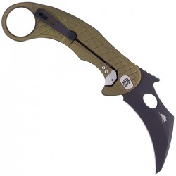 Nóż LionSteel L.E.One Karambit Green Aluminium, Chemical Black MagnaCut by Emerson Design (LE1 A GB)