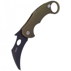 Nóż LionSteel L.E.One Karambit Green Aluminium, Chemical Black MagnaCut by Emerson Design (LE1 A GB)