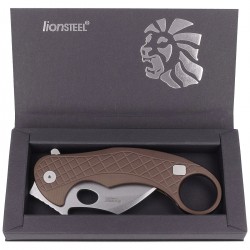 Nóż LionSteel L.E.One Karambit Brown Aluminium, Stone Washed MagnaCut by Emerson Design (LE1 A ES)