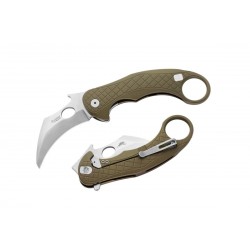 Nóż LionSteel L.E.One Karambit Green Aluminium, Stone Washed MagnaCut by Emerson Design (LE1 A GS)