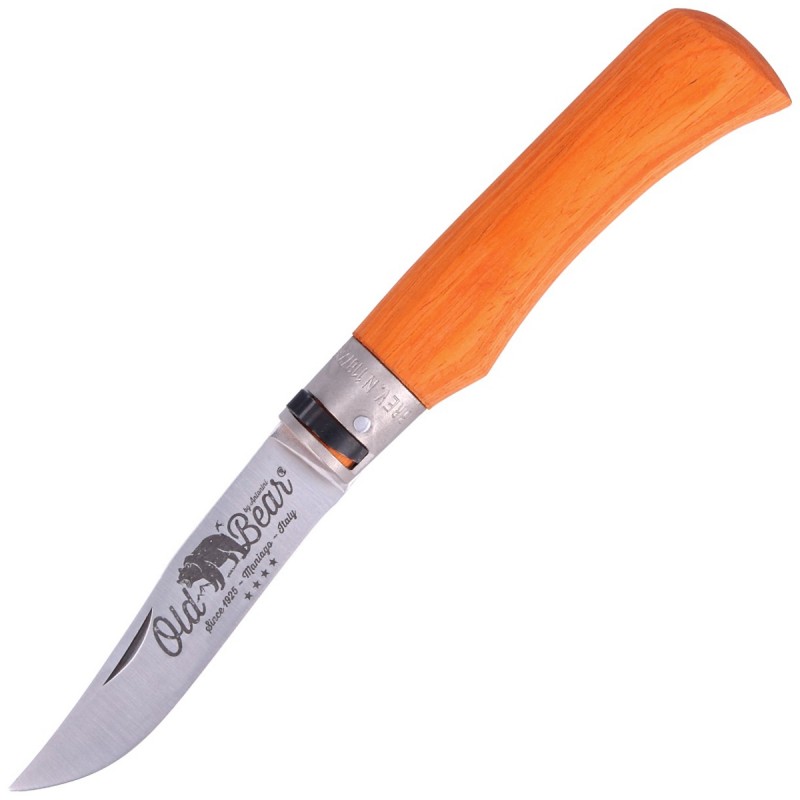 Nóż Antonini Old Bear Laminated Orange Wood, Satin Stainless (9307/21_MOK)