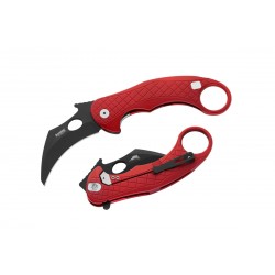 Nóż LionSteel L.E.One Karambit Red Aluminium, Chemical Black MagnaCut by Emerson Design (LE1 A RB)