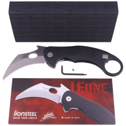 Nóż LionSteel L.E.One Karambit Black Aluminium, Stone Washed MagnaCut by Emerson Design (LE1 A BS)