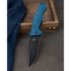 Nóż Bestech Keen II Black Blue Damascus G10 / Titanium, Black Stonewashed CPM S35VN by Koens Craft (BT2301D)