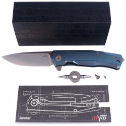 Nóż LionSteel Myto Blue Titanium, Satin M390 by Molletta (MT01 BL)