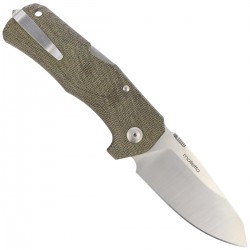 Nóż LionSteel TM1 Green Canvas Micarta, Satin Sleipner by Molletta (TM1 CVG)