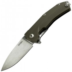 Nóż LionSteel KUR G10 Green, Stone Washed Blade (KUR GR)