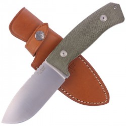 Nóż LionSteel M3 Green Canvas Micarta, Satin Niolox by Michele Pensato (M3 CVG)