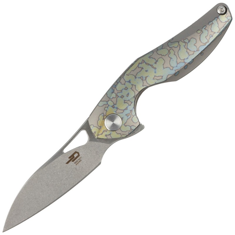 Nóż Bestech The Reticulan Grey / Colorful Titanium, Stonewash / Satin CPM S35VN by Elijah Isham (BT1810E)