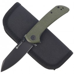 Nóż Sencut Fritch Green Canvas Micarta, Black Stonewashed 9Cr18MoV (S22014-1)