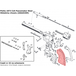 Okładziny chwytu rewolwer Pietta 1873 Colt Peacemaker Steel (ASAA5209)
