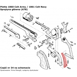 Sprężyna główna rewolwer Pietta 1851 Colt Reb Nord Navy, 1860 Colt Army, 1861 Colt Navy (678)