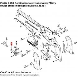 Krótka śruba mocująca muszkę Pietta Remington 1858 New Model Army/Navy Target (3538)