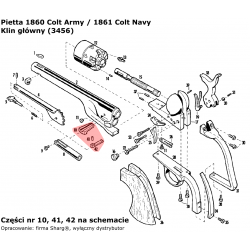 Klin główny rewolwer Pietta 1851 Colt REB Nord Navy, 1860 Colt Army, 1861 Colt Navy (3456)