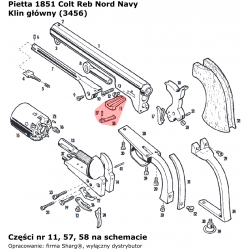 Klin główny rewolwer Pietta 1851 Colt REB Nord Navy, 1860 Colt Army, 1861 Colt Navy (3456)