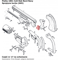 Sprężyna kurka rewolwer Pietta 1851 Colt Navy (665)