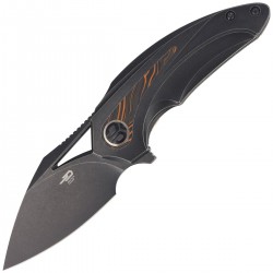 Nóż Bestech Nuke Black / Orange Titanium / G10, Black Stonewashed M390 by Kombou (BT2107E)